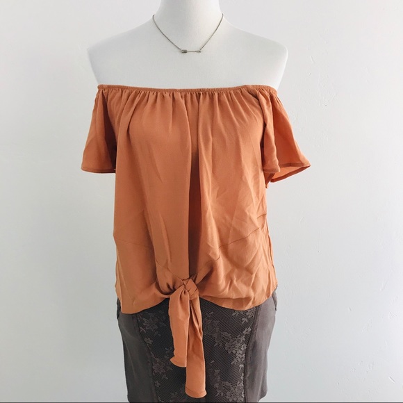 Dusty Apricot Off-Shoulder Top - Picture 8 of 8